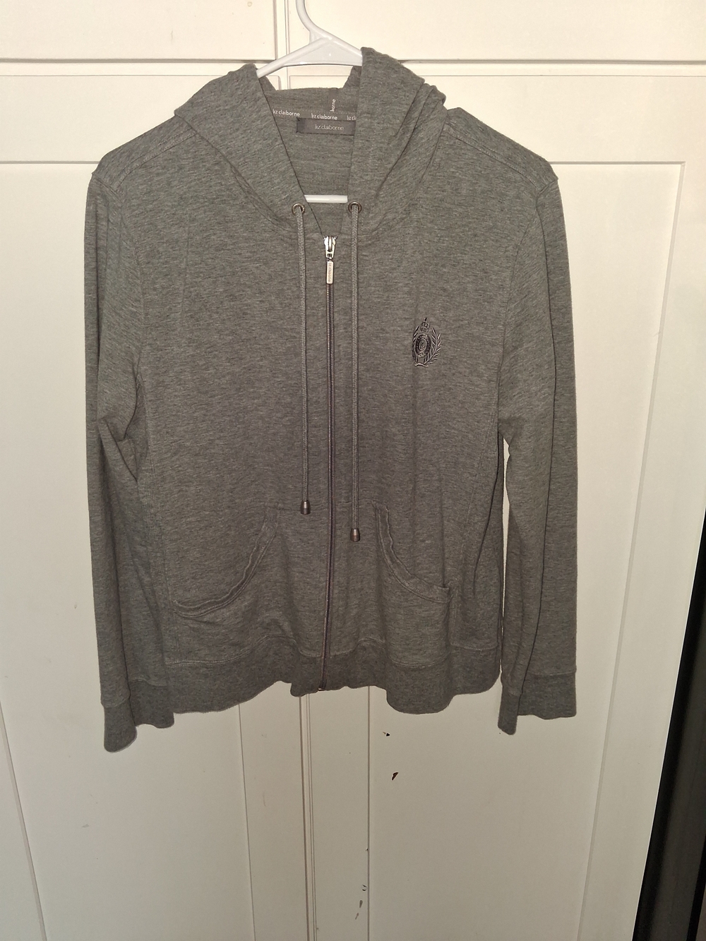 Liz Claiborne Gray Zip Hoodie Jacket